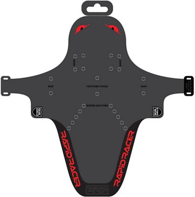 RapidRacerProducts EnduroGuard Front Mudguard - Black - Red - Large, Black - Red